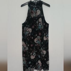 New Floral Mesh Halter Dress / Size 2X